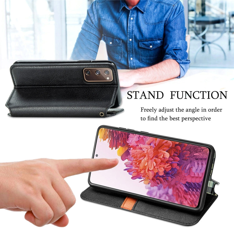 Custodia in pelle PU magnetica a vibrazione orizzontale pressata a griglia cubica con supporto, slot per carte e portafoglio, For Samsung Galaxy S20 FE(4G/5G) / S20 Lite, For Galaxy S20 FE(4G/5G) / S20 Lite