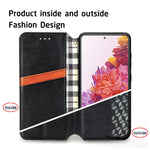 Custodia in pelle PU magnetica a vibrazione orizzontale pressata a griglia cubica con supporto, slot per carte e portafoglio, For Samsung Galaxy S20 FE(4G/5G) / S20 Lite, For Galaxy S20 FE(4G/5G) / S20 Lite