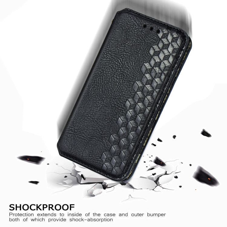 Custodia in pelle PU magnetica a vibrazione orizzontale pressata a griglia cubica con supporto, slot per carte e portafoglio, For Samsung Galaxy S20 FE(4G/5G) / S20 Lite, For Galaxy S20 FE(4G/5G) / S20 Lite