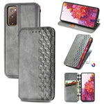Custodia in pelle PU magnetica a vibrazione orizzontale pressata a griglia cubica con supporto, slot per carte e portafoglio, For Samsung Galaxy S20 FE(4G/5G) / S20 Lite, For Galaxy S20 FE(4G/5G) / S20 Lite
