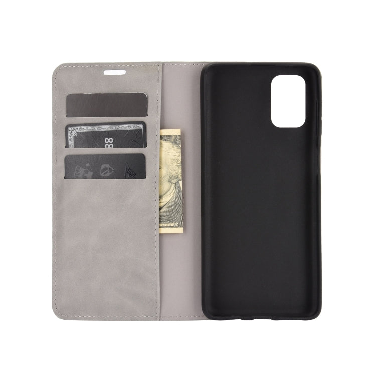 Per Samsung Galaxy M51 (impronta digitale laterale) Custodia in pelle con ventosa magnetica per affari retro-pelle con supporto e slot per schede e portafoglio, For Galaxy M51