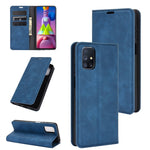 Per Samsung Galaxy M51 (impronta digitale laterale) Custodia in pelle con ventosa magnetica per affari retro-pelle con supporto e slot per schede e portafoglio, For Galaxy M51