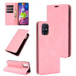 Per Samsung Galaxy M51 (impronta digitale laterale) Custodia in pelle con ventosa magnetica per affari retro-pelle con supporto e slot per schede e portafoglio, For Galaxy M51