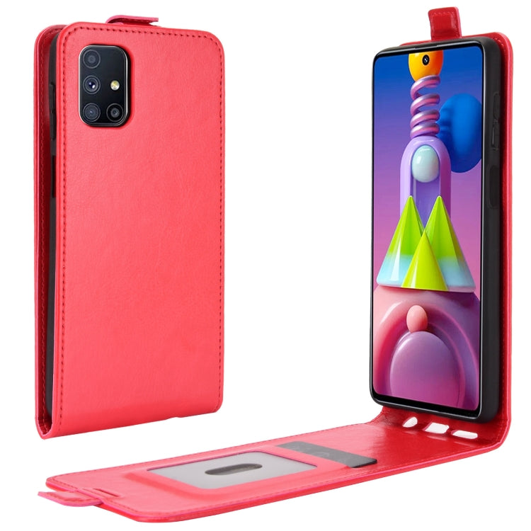 Per Samsung Galaxy M51 (impronta digitale laterale) R64 Texture Custodia protettiva in pelle a vibrazione verticale singola con slot per schede e cornice per foto, For Galaxy M51