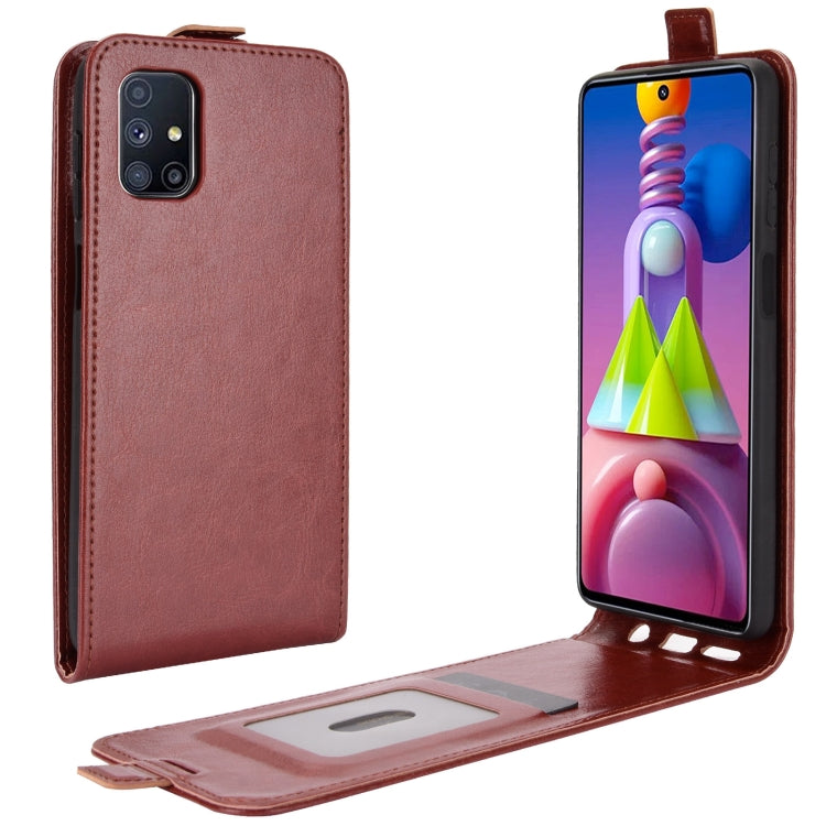 Per Samsung Galaxy M51 (impronta digitale laterale) R64 Texture Custodia protettiva in pelle a vibrazione verticale singola con slot per schede e cornice per foto, For Galaxy M51