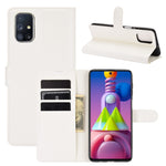 Per Samsung Galaxy M51 (impronta digitale laterale) Custodia protettiva a vibrazione orizzontale con struttura litchi con supporto e slot per schede e portafoglio, For Galaxy M51