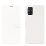 Per Samsung Galaxy M51 (impronta digitale laterale) Custodia protettiva a vibrazione orizzontale con struttura litchi con supporto e slot per schede e portafoglio, For Galaxy M51
