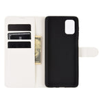 Per Samsung Galaxy M51 (impronta digitale laterale) Custodia protettiva a vibrazione orizzontale con struttura litchi con supporto e slot per schede e portafoglio, For Galaxy M51