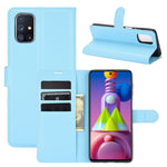 Per Samsung Galaxy M51 (impronta digitale laterale) Custodia protettiva a vibrazione orizzontale con struttura litchi con supporto e slot per schede e portafoglio, For Galaxy M51