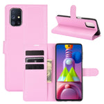 Per Samsung Galaxy M51 (impronta digitale laterale) Custodia protettiva a vibrazione orizzontale con struttura litchi con supporto e slot per schede e portafoglio, For Galaxy M51