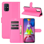Per Samsung Galaxy M51 (impronta digitale laterale) Custodia protettiva a vibrazione orizzontale con struttura litchi con supporto e slot per schede e portafoglio, For Galaxy M51