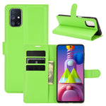 Per Samsung Galaxy M51 (impronta digitale laterale) Custodia protettiva a vibrazione orizzontale con struttura litchi con supporto e slot per schede e portafoglio, For Galaxy M51
