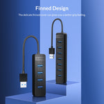 HUB USB 3.0 a 4 porte ORICO TWU3-4A-BK, TWU3-4A