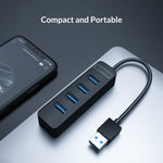 HUB USB 3.0 a 4 porte ORICO TWU3-4A-BK, TWU3-4A