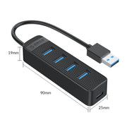HUB USB 3.0 a 4 porte ORICO TWU3-4A-BK, TWU3-4A