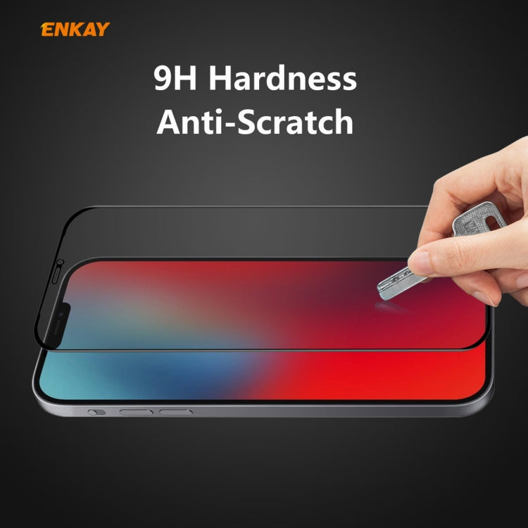 5 PZ ENKAY Hat-Prince 0.26mm 9H 6D Privacy Anti-spia Pellicola in vetro temperato a schermo intero, For iPhone 12 mini 5.4, For iPhone 12 / 12 Pro 6.1, For iPhone 12 Pro Max 6.7