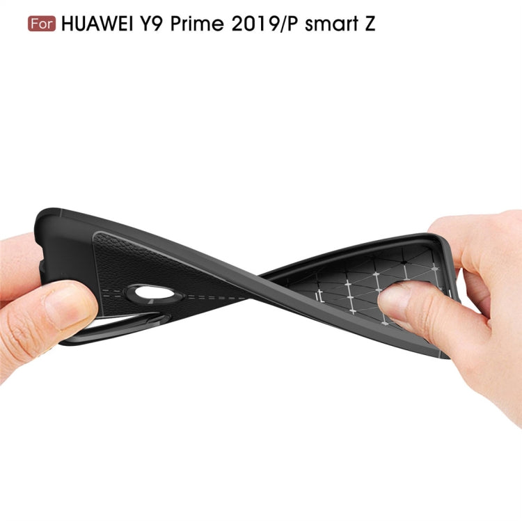 Custodia antiurto in TPU con texture Litchi per Huawei Y9 Prime 2019 / P smart Z