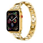 Cinturino da polso con cinturino da polso in acciaio inossidabile solido tempestato di diamanti a forma di X per Apple Watch Series 3 & 2 & 1 42mm