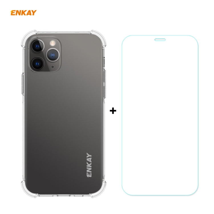 Hat-Prince ENKAY Custodia morbida in TPU trasparente 2 in 1 Cover antiurto + Pellicola protettiva in vetro temperato 0,26 mm 9H 2,5D, For iPhone 12 mini, For iPhone 12 / 12 Pro, For iPhone 12 Pro Max