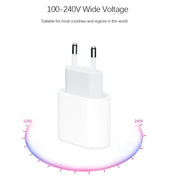 Caricatore da viaggio con interfaccia singola USB-C/Type-C PD 20W, presa EU, Actual 20W EU Plug