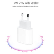 Caricatore da viaggio con porta USB-C/Type-C singola PD 20W 2 in 1 + set di cavi dati a ricarica rapida da USB-C/Type-C a USB-C/Type-C PD3.0 da 3 A, lunghezza cavo: 1 m, spina UE, 20W 1m