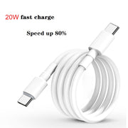Caricatore da viaggio con porta USB-C/Type-C singola PD 20W 2 in 1 + set di cavi dati a ricarica rapida da USB-C/Type-C a USB-C/Type-C PD3.0 da 3 A, lunghezza cavo: 1 m, spina UE, 20W 1m