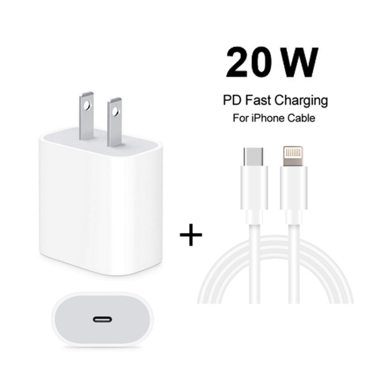 Caricatore da viaggio USB-C PD 20W con cavo dati 2 m