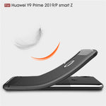 Custodia in TPU in fibra di carbonio con trama spazzolata per Huawei Y9 Prime 2019 / P smart Z, For Huawei Y9 Prime 2019