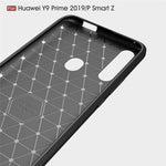 Custodia in TPU in fibra di carbonio con trama spazzolata per Huawei Y9 Prime 2019 / P smart Z, For Huawei Y9 Prime 2019