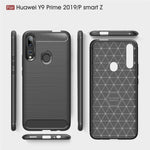 Custodia in TPU in fibra di carbonio con trama spazzolata per Huawei Y9 Prime 2019 / P smart Z, For Huawei Y9 Prime 2019