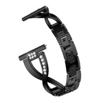 Cinturino da polso in acciaio inossidabile solido tempestato di diamanti a forma di X per Galaxy Watch 46mm