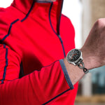 Cinturino da polso in acciaio inossidabile solido tempestato di diamanti a forma di X per Galaxy Watch 46mm