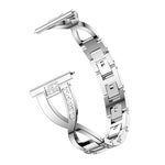 Cinturino da polso in acciaio inossidabile solido tempestato di diamanti a forma di X per Galaxy Watch 46mm