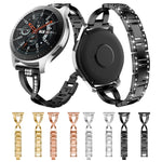 Cinturino da polso in acciaio inossidabile solido tempestato di diamanti a forma di X per Galaxy Watch 46mm
