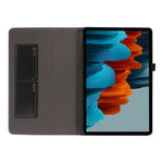 Custodia in pelle PU pieghevole orizzontale da lavoro a 2 pieghe con slot per schede e supporto, For Samsung Galaxy Tab S8+ / Tab S8 Plus /  Tab S7 FE / Tab S7+ T970/T976B