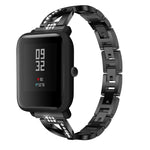 Cinturino da polso in acciaio inossidabile solido tempestato di diamanti a forma di X per Amazfit 20 mm