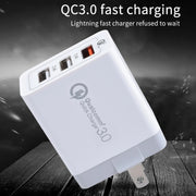 SDC-30W 30W QC 3.0 USB + 2.4A Doppie porte USB 2.0 Telefono cellulare Tablet PC Caricatore rapido universale Caricatore da viaggio, spina americana, US Plug