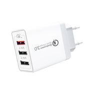 SDC-30W 30W QC 3.0 USB + 2.4A Doppie porte USB 2.0 Telefono cellulare Tablet PC Caricatore rapido universale Caricatore da viaggio, spina europea, EU Plug