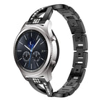 Cinturino da polso in acciaio inossidabile solido tempestato di diamanti a forma di X per Samsung Gear S3