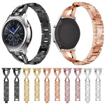 Cinturino da polso in acciaio inossidabile solido tempestato di diamanti a forma di X per Samsung Gear S3