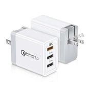 Cavo dati SDC-30W 2 in 1 da USB a USB-C/Type-C + USB QC 3.0 da 30 W + doppie porte USB 2.0 da 2,4 A Telefono cellulare Tablet PC Caricatore rapido universale Set caricabatterie da viaggio, presa americana, with USB-C / Type-C Cable, US Plug