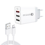 Caricabatterie rapido 30W QC3.0 con cavo USB 2 in 1