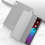 Per iPad Air 2020 10.9 Custodia inferiore morbida opaca in TPU con superficie in pelle sintetica a tre pieghe con supporto e funzione Sleep / Wake-up