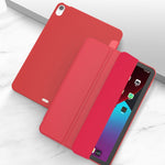 Per iPad Air 2020 10.9 Custodia inferiore morbida opaca in TPU con superficie in pelle sintetica a tre pieghe con supporto e funzione Sleep / Wake-up