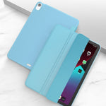 Per iPad Air 2020 10.9 Custodia inferiore morbida opaca in TPU con superficie in pelle sintetica a tre pieghe con supporto e funzione Sleep / Wake-up