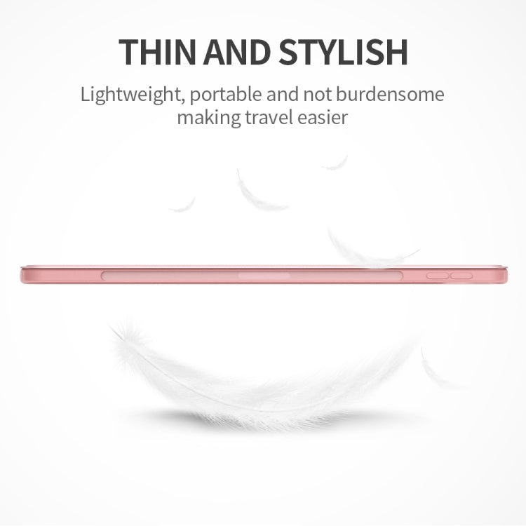 Per iPad Air 2020 10.9 Custodia inferiore morbida opaca in TPU con superficie in pelle sintetica a tre pieghe con supporto e funzione Sleep / Wake-up