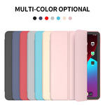 Per iPad Air 2020 10.9 Custodia inferiore morbida opaca in TPU con superficie in pelle sintetica a tre pieghe con supporto e funzione Sleep / Wake-up