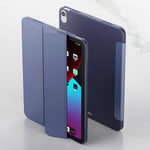 Per iPad Air 2020 10.9 Custodia inferiore morbida opaca in TPU con superficie in pelle sintetica a tre pieghe con supporto e funzione Sleep / Wake-up