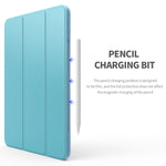 Per iPad Air 2020 10.9 Custodia inferiore morbida opaca in TPU con superficie in pelle sintetica a tre pieghe con supporto e funzione Sleep / Wake-up