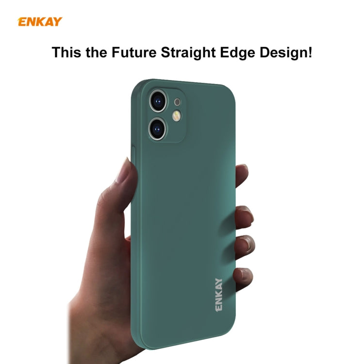 Per iPhone 12 Hat-Prince ENKAY ENK-PC068 Custodia protettiva antiurto con bordo dritto in silicone liquido, For iPhone 12